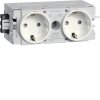 Hager Розетка Schuko Ecoline 2-х кратн., 16A 230В АС, в С-профиль, гнёзда S20009001