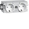 Hager Розетка Schuko Ecoline 2-х кратн., 16A 230В АС, в С-профиль, гнёзда GS20009010