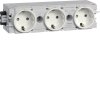 Hager Розетка Schuko Ecoline тройная, 16A 230В АС, в С-профиль GS30009001