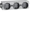 Hager Розетка Schuko Ecoline тройная, 16A 230В АС, в С-профиль, цвет гнёзд антрацит GS30009011