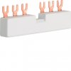 Hager фазная рейка 3P вилка 10мм² 63A 2 мотор KD302M