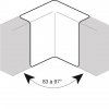 Hager Внутренний уголок, GBD 50100, RAL9010, регулируемый 83..97° L43619010