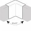 Hager Внутренний уголок, GBD 50131, RAL9010, регулируемый 83..97° L43919010